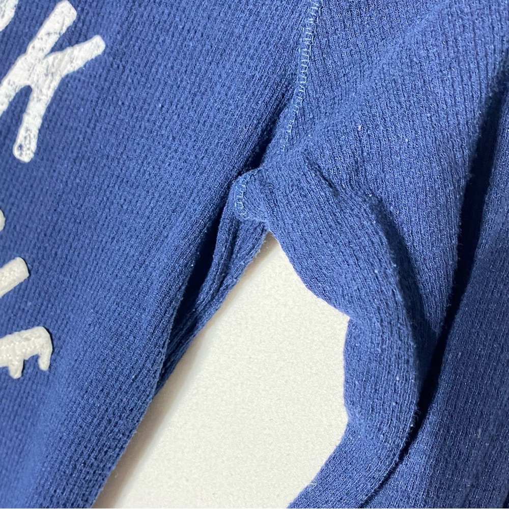 Vintage Y2K Aeropostale Dark Blue Long Sleeve Deep V Neck Ribbed Top M - Picture 6 of 15